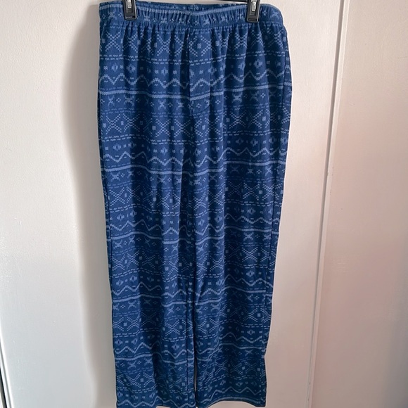 Men’s Blue Fleece Digital Holiday Print Pajama Lounge Pants - Large - Picture 7 of 7